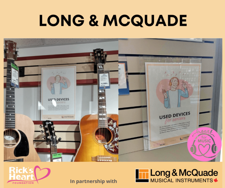 Long & McQuade “Used Devices Drive for Seniors” Rick's Heart Foundation